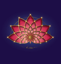 Red Lotus Flower Sacred Geometry Mandala Logo