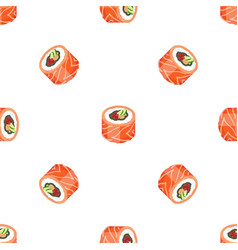 Red Sushi Roll Pattern Seamless