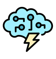 Storm Data Cloud Icon Flat