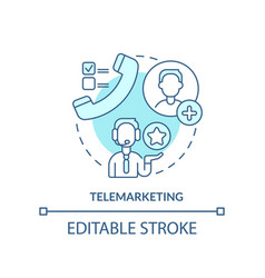 Telemarketing Turquoise Concept Icon