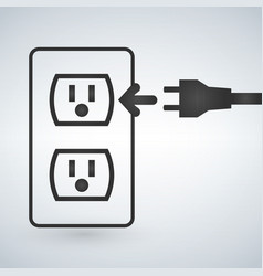 Grounded power outlets symbol white socket Vector Image