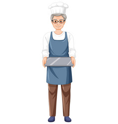 An Elderly Baker Cartoon Character