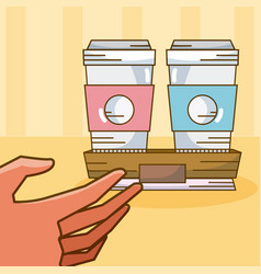 Hand Grabbing Coffee