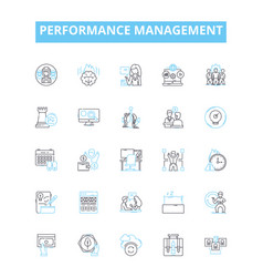 Performance Management Line Icons Set