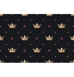 Seamless Gold Patter And King Crown With Diamond