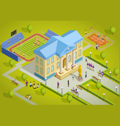 University Complex Building Isometric View Poster