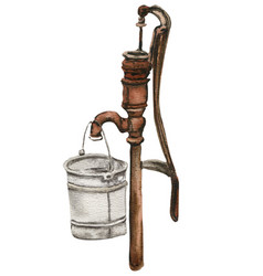 Watercolor Of Old Rusty Water Tap An Old Rusty