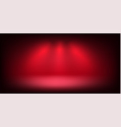 Abstract Illuminated Empty Red Stage With Bright