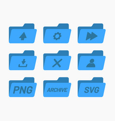 Desktop Interface Folders Icons Set Isolated