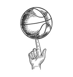 Basketball Spinning On Finger Engraving