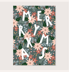 Christmas Greeting Card Invitation Floral