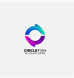 Circle Fish With Initial O Logo Design Template