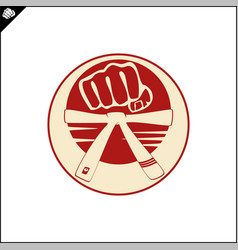 Karate High Kick Emblem Martial Art Symbol Design