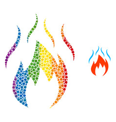 Rainbow Fire With Smoke Composition Icon