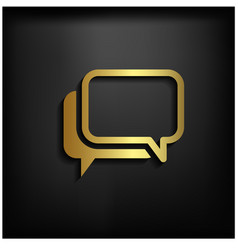 Chat Icon Sign With Gold Color Eps10