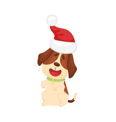 Cute Beagle In A Christmas Hat