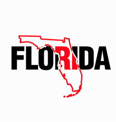 Florida Usa State Map Typography