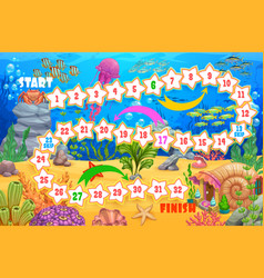 Kids Board Game Underwater Landscape And Animals