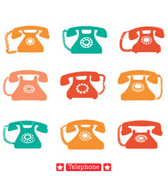 Old School Phone Silhouettes Nostalgic Vintage