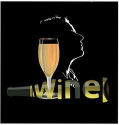 Profile Of People With Goblet White Wine