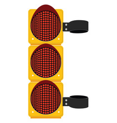 Red Traffic Light On A White Background