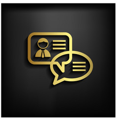 Chat Icon Sign With Gold Color Eps10