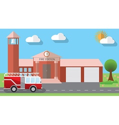 A fire station Royalty Free Vector Image - VectorStock