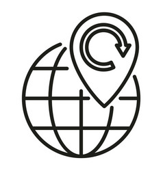 Global Return Box Icon Outline Product