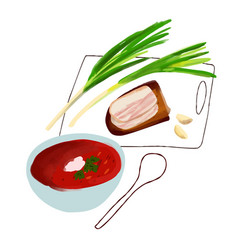 Ukrainian Lunch Cuisine Borscht