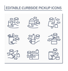 Curbside Pickup Line Icons Set