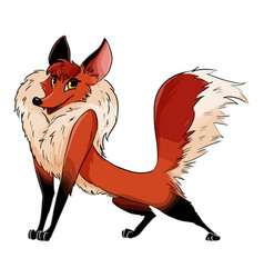 Cute Tricky Witty Fox Lineart Cartoon Canine