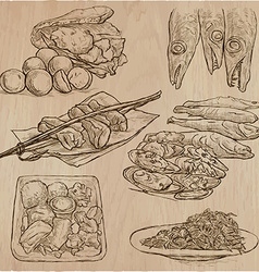 Food Around The World - Set Hand Drawn