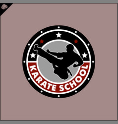 Karate High Kick Emblem Martial Art Symbol Design