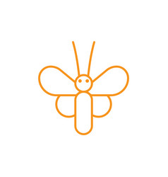 Orange Butterfly Line Art Icon