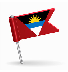 Antigua And Barbuda Flag Map Pointer Layout