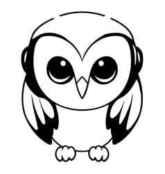 Cute Owl With Headphones Isolated On White