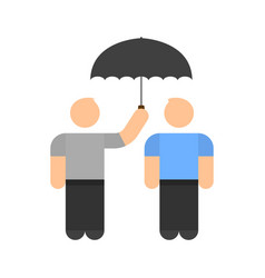 Icon Two People Under An Umbrella Simple