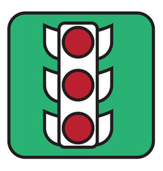 Red Traffic Light On A White Background