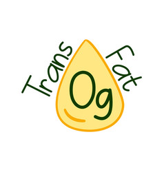 Trans Fat 0g Sign For Healthy Product Label