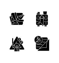 Accidents Prevention Black Glyph Icons Set