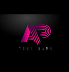 Ap Magenta Lines Letter Logo Creative Line