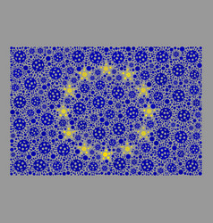 Covid19 Europe Flag - Mosaic With Covid-2019 Virus