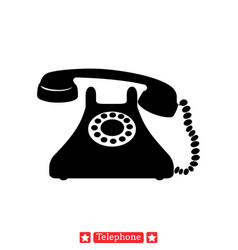 Dial Up Memories Retro Telephone Silhouette