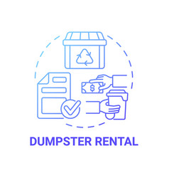 Dumpster Rental Blue Gradient Concept Icon