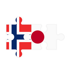 Puzzle Of Flags Of Norway And Japan