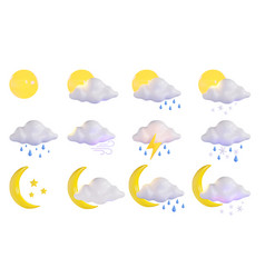 Set Of 3d Weather Icons