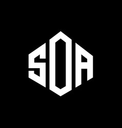 Soa Letter Logo Design With Polygon Shape