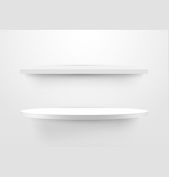 3d Empty White Shelf On Clean Wallpaper Background