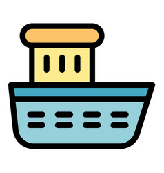 Bath Boat Toy Icon Color Outline