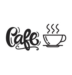 Cafe Logo Badge Hand Written Lettering